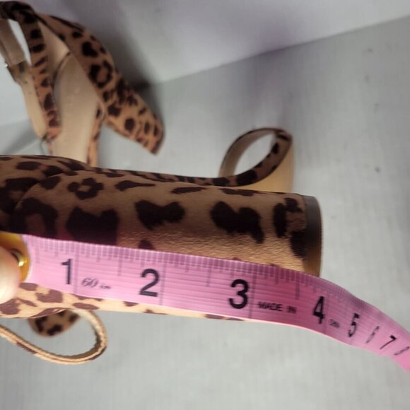 The Drop Rebecca Leopard Print Open Toe 4" Block Heel Sandals Size 6.5 - Picture 6 of 9